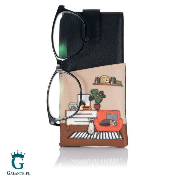 Skórzany futerał na okulary Salonik Yoshi Y4309